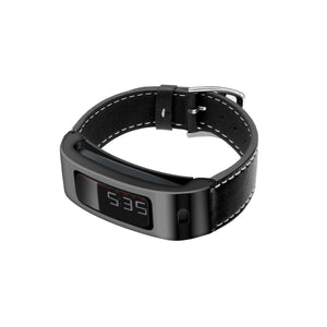 C2DJOY Garmin vivofit (1st Gen)/2 Steel Case with Leather Strap