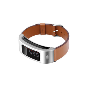 C2DJOY Garmin vivofit (1st Gen)/2 Steel Case with Leather Strap