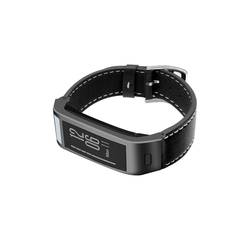 C2DJOY Garmin vivosmart HR+ Steel Case with Leather Strap